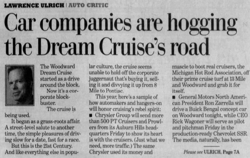 Royal Pontiac - Aug 2001 Article On Dream Cruise
